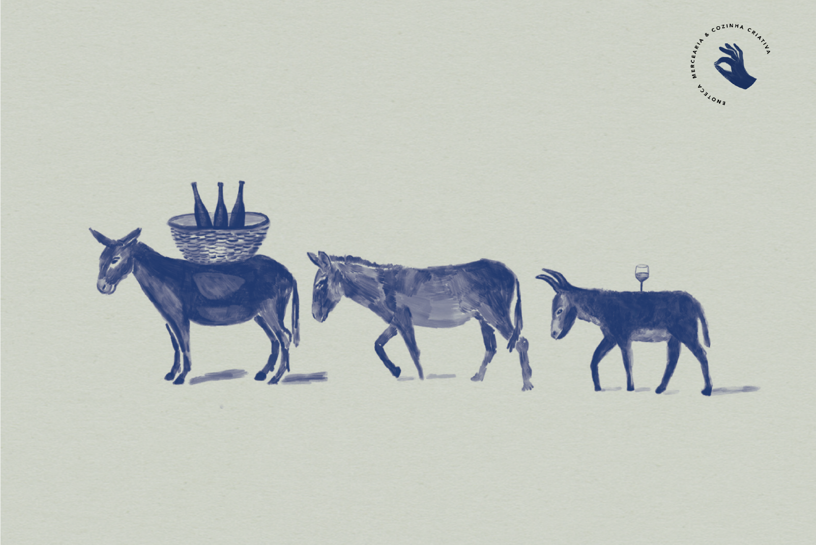 Illustration mit Eseln